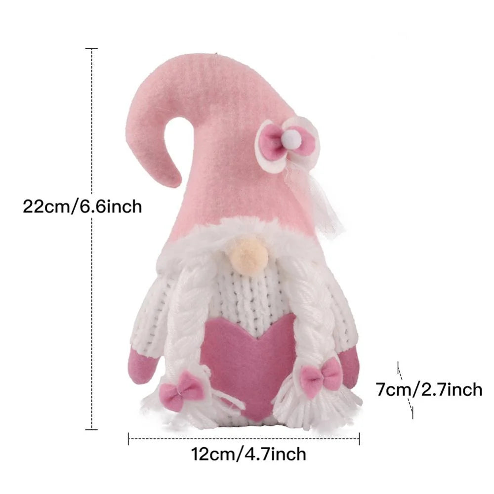 1Pc Valentines Plush Decorations - Valentines Day Mr Handmade Swedish Tomte Decor - Valentines Home Table Elf Decor Ornaments Gift